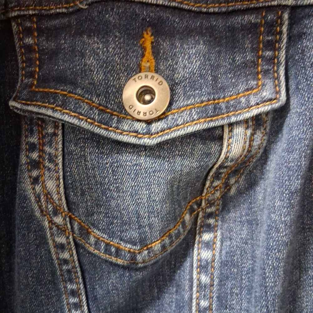 Torrid Dark Blue Denim Jacket Sz 2 18-20 2X - Picture 5 of 11